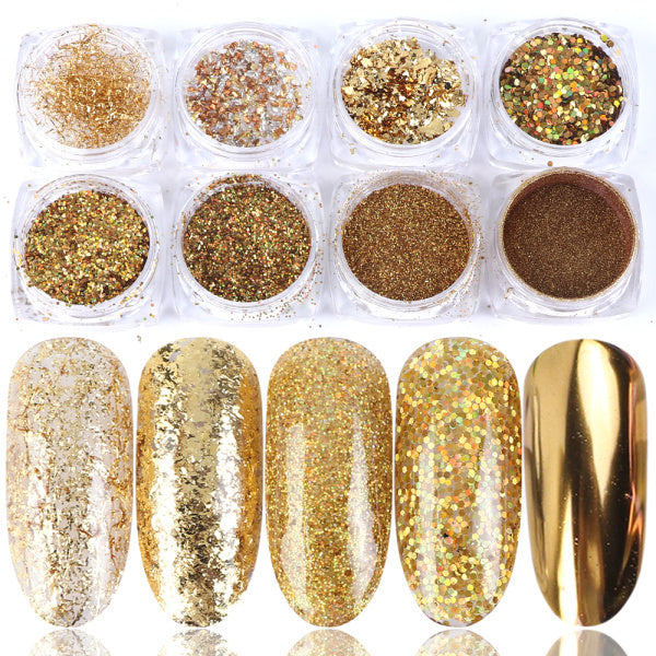 nail art glitter powder set