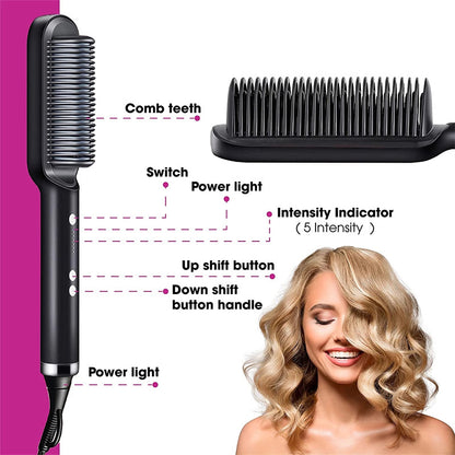 2 in 1 hair straightener and curling comb